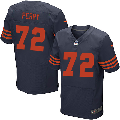 Men's Elite William Perry Nike Jersey Navy Blue Alternate - #72 1940s Throwback NFL Chicago Bears